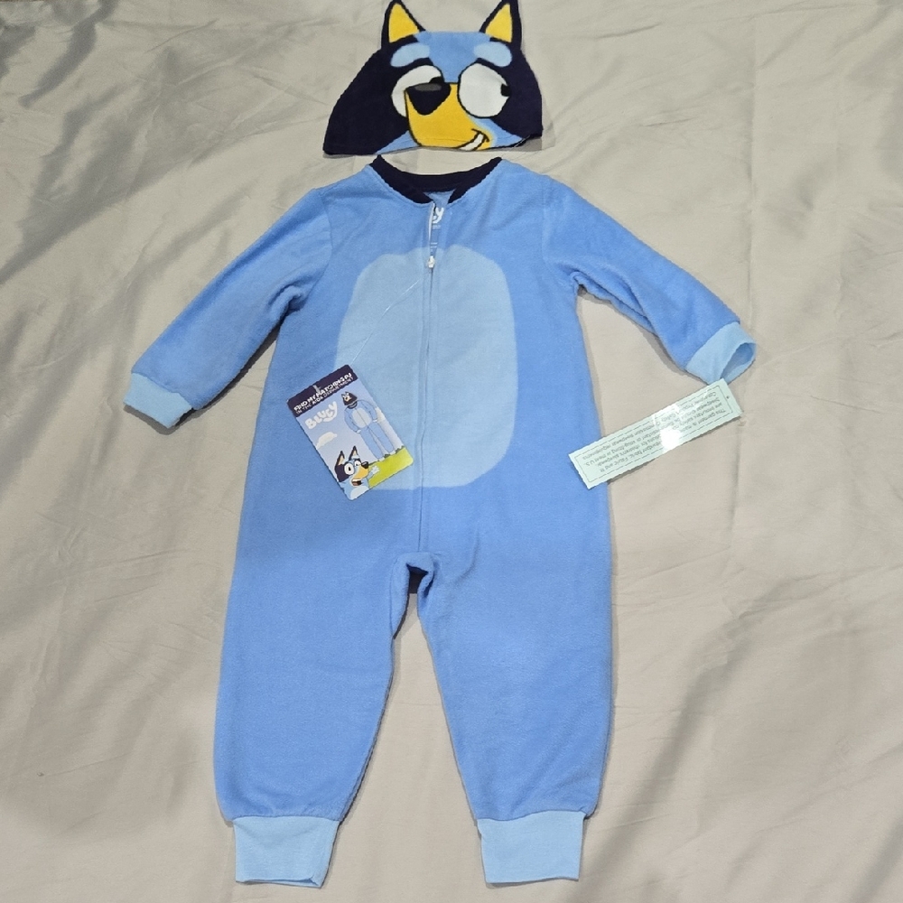 Bluey One Piece Pajama With Hat - 2T